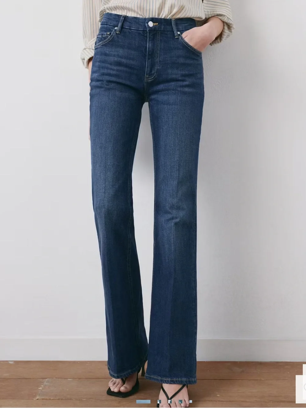 Mango Dark Blue Flare Jeans VIOLET FLARED HIGH-RISE JEANS 1193